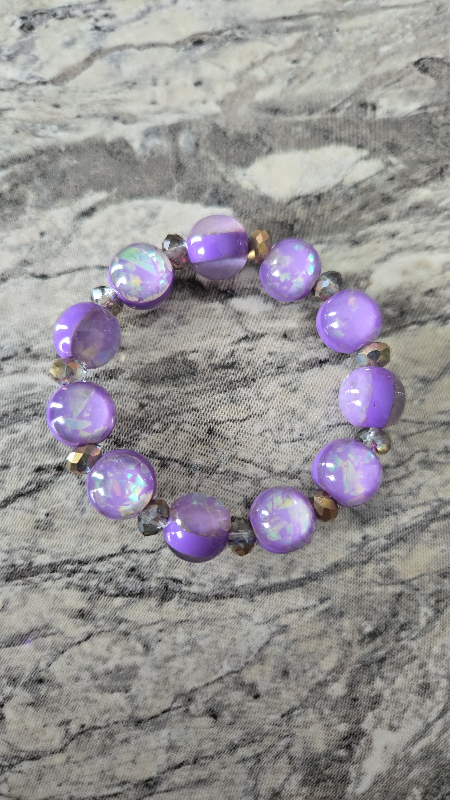 2pc Purple Beaded Bracelet Set