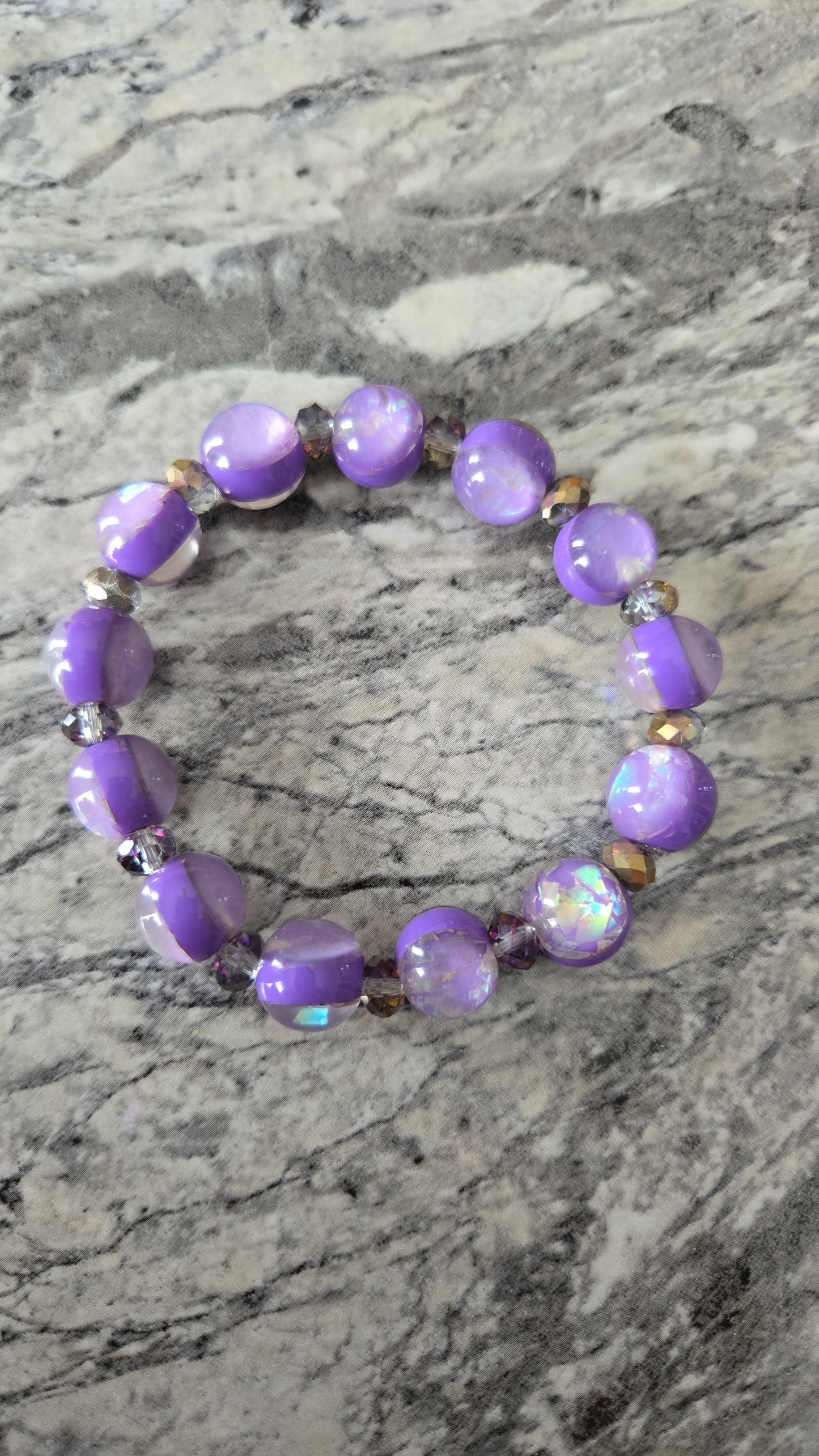 2pc Purple Beaded Bracelet Set