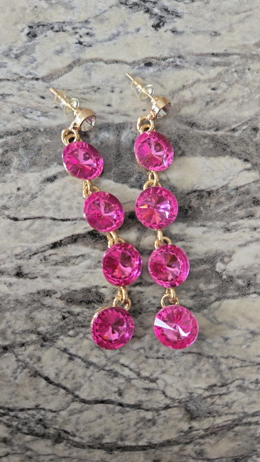 Pink Drop Earring Set