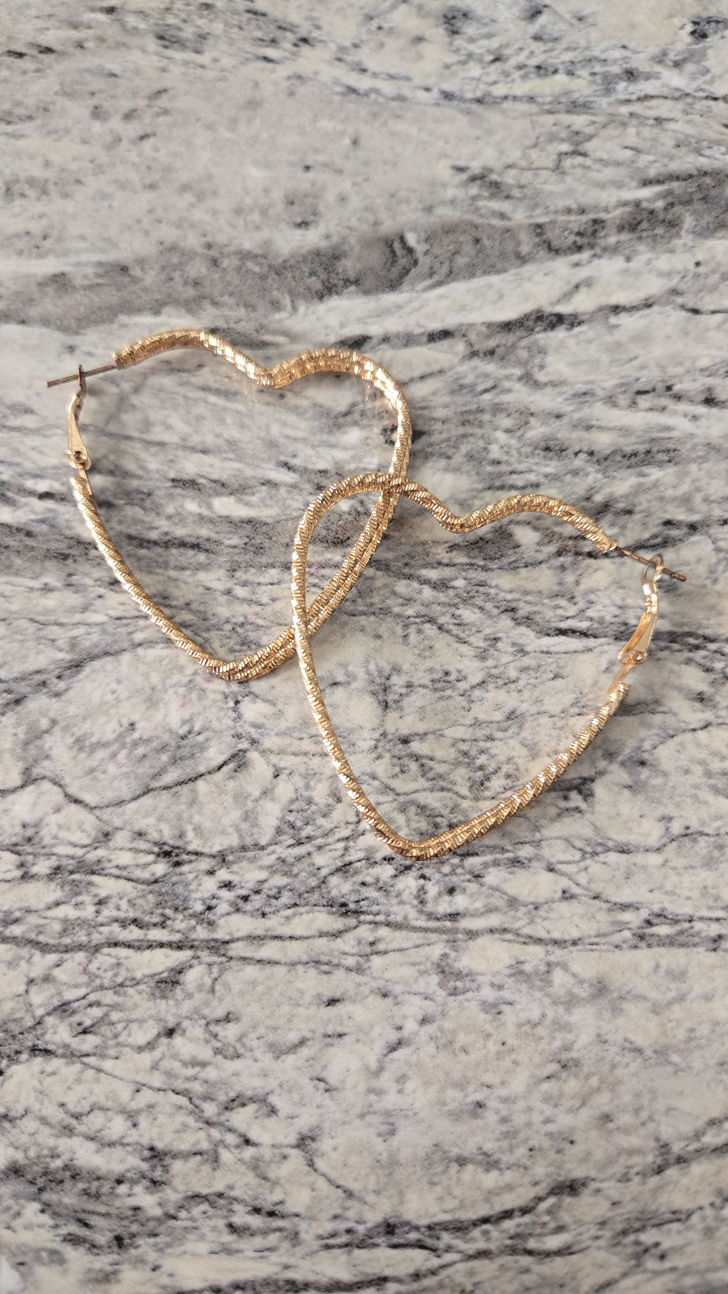 Heart-Shaped Gold Hoops