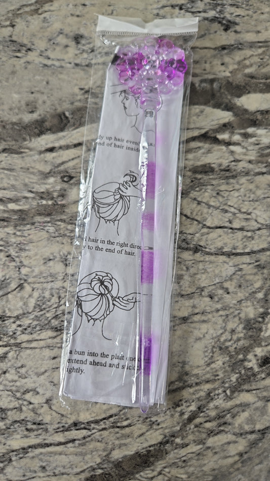Purple and Clear Hair Pin